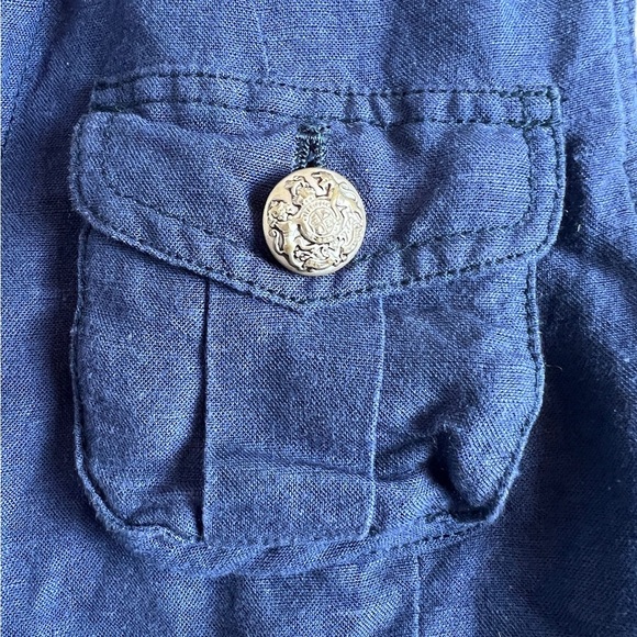 Ralph Lauren Girls Navy Blue Vest Size 16 Linen Blend - Picture 7 of 14